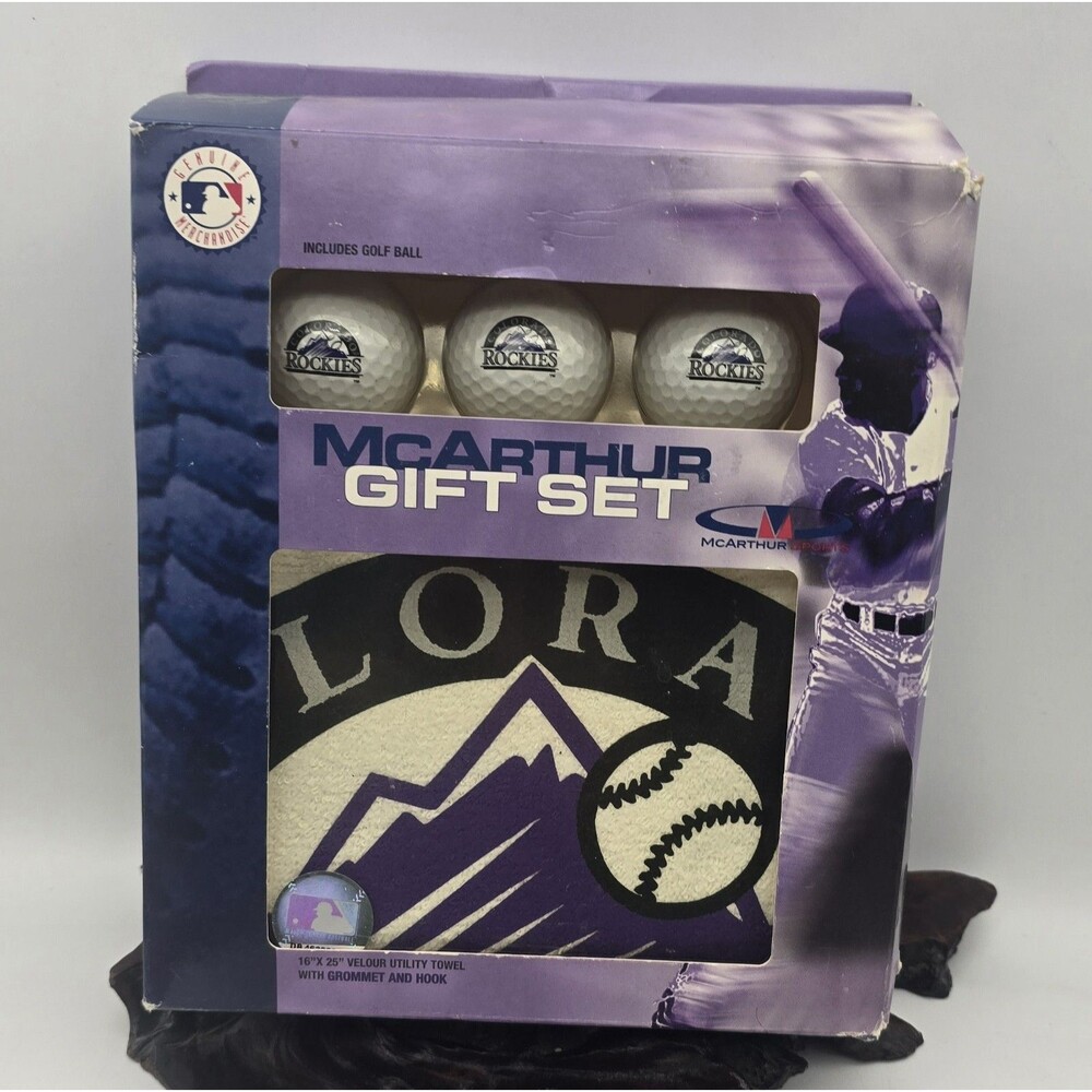 Colorado Rockies Golf Balls & Golf Towel - 3 balls - McArthur Gift Set
